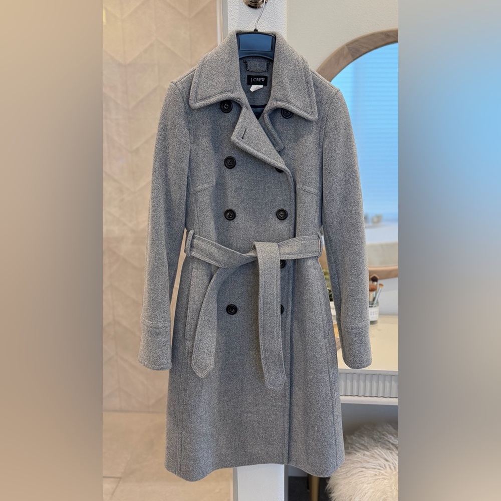J. Crew Boulevard Wool Stadium-Cloth Trench Coat - Sz 0